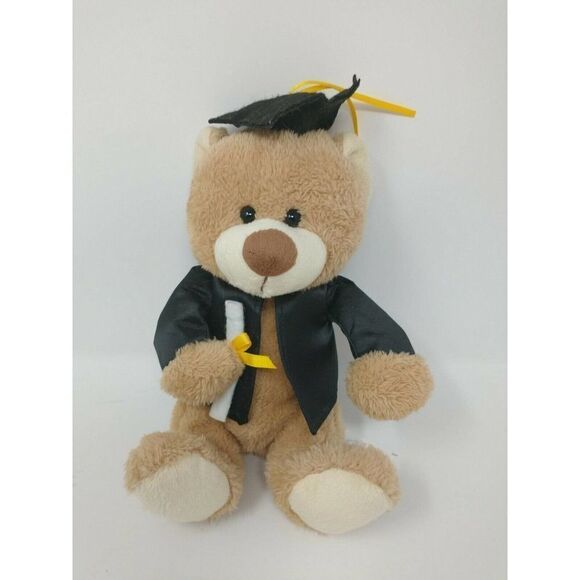 Graduation Bear Plush Toy Cap Gown Diploma 9” - Picture 1 of 5